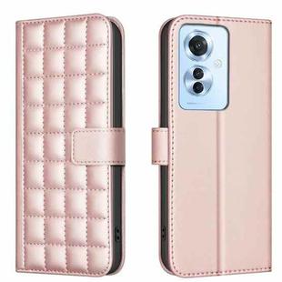 For OPPO Reno11 F 5G Square Texture Leather Phone Case(Rose Gold)