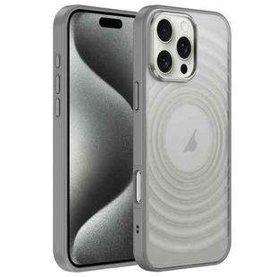 For iPhone 15 Pro Max Acrylic Skin Feel Corrugated Phone Case(Grey)