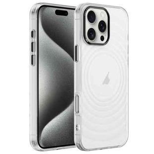 For iPhone 15 Pro Max Acrylic Skin Feel Corrugated Phone Case(Transparent White)