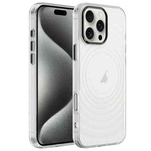 For iPhone 15 Pro Acrylic Skin Feel Corrugated Phone Case(Transparent White)