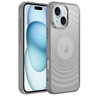 For iPhone 15 Plus Acrylic Skin Feel Corrugated Phone Case(Grey)