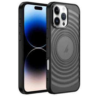 For iPhone 14 Pro Acrylic Skin Feel Corrugated Phone Case(Black)