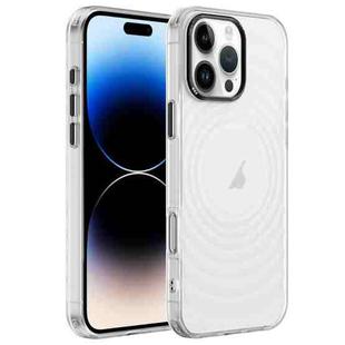 For iPhone 14 Pro Acrylic Skin Feel Corrugated Phone Case(Transparent White)