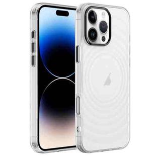 For iPhone 14 Pro Max Acrylic Skin Feel Corrugated Phone Case(Transparent White)