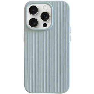 For iPhone 15 Pro Max Macaroon Tile Stripe TPU Hybrid PC Phone Case(Blue)