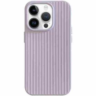 For iPhone 13 Pro Macaroon Tile Stripe TPU Hybrid PC Phone Case(Purple)