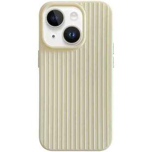 For iPhone 13 Macaroon Tile Stripe TPU Hybrid PC Phone Case(Yellow)