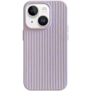 For iPhone 13 Macaroon Tile Stripe TPU Hybrid PC Phone Case(Purple)