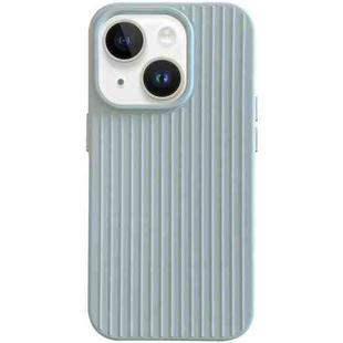 For iPhone 13 Macaroon Tile Stripe TPU Hybrid PC Phone Case(Blue)