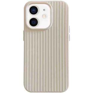 For iPhone 11 Macaroon Tile Stripe TPU Hybrid PC Phone Case(Beige)