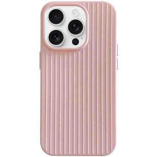 For iPhone 16 Pro Max Macaroon Tile Stripe TPU Hybrid PC Phone Case(Pink)