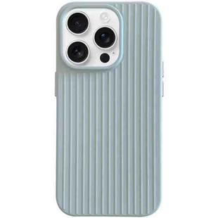 For iPhone 16 Pro Macaroon Tile Stripe TPU Hybrid PC Phone Case(Blue)