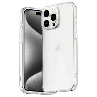 For iPhone 15 Pro Max Four Corner Airbag Transparent Glass Phone Case