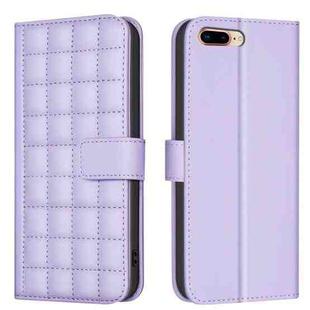 For iPhone SE 2022 / SE 2020 / 8 / 7 Square Texture Leather Phone Case(Purple)