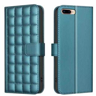 For iPhone 8 Plus / 7 Plus Square Texture Leather Phone Case(Green)