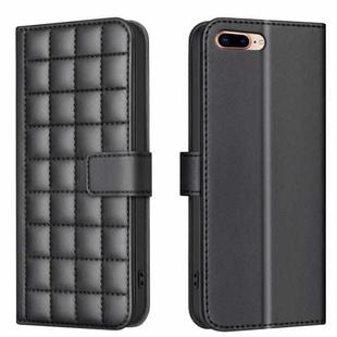 For iPhone 8 Plus / 7 Plus Square Texture Leather Phone Case(Black)