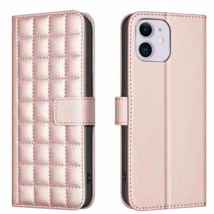 For iPhone 11 Square Texture Leather Phone Case(Rose Gold)