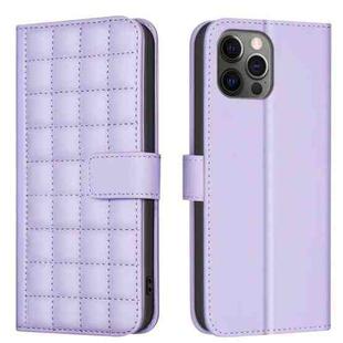 For iPhone 11 Pro Square Texture Leather Phone Case(Purple)
