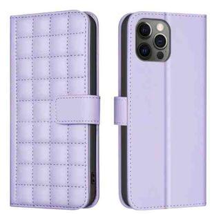 For iPhone 11 Pro Max Square Texture Leather Phone Case(Purple)