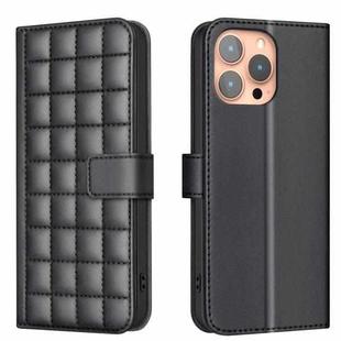 For iPhone 13 Pro Square Texture Leather Phone Case(Black)