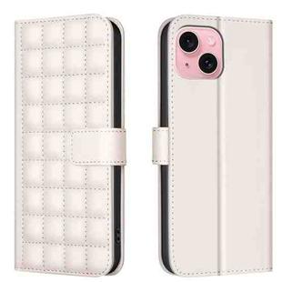 For iPhone 15 Plus / 14 Plus Square Texture Leather Phone Case(Beige)