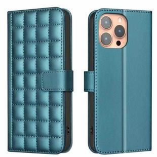 For iPhone 12 Pro Max Square Texture Leather Phone Case(Green)