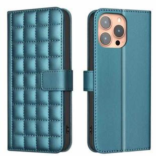 For iPhone 13 Pro Max Square Texture Leather Phone Case(Green)