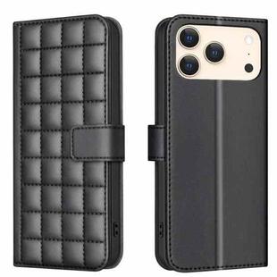 For iPhone 17 Pro Max Square Texture Leather Phone Case(Black)