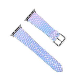 For Apple Watch 5 & 4 44mm / 3 & 2 & 1 42mm Discolor Glitter Fish Scale Texture Watch Band(Rhombic)