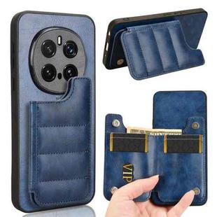 For Honor Magic7 Pro Cow Pattern Sewing Card Bag Phone Case(Blue)