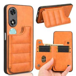 For Honor Play9C Cow Pattern Sewing Card Bag Phone Case(Orange)