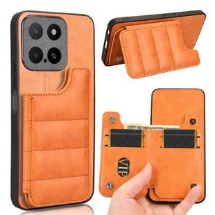 For Honor X5b / Honor X5b Plus Cow Pattern Sewing Card Bag Phone Case(Orange)