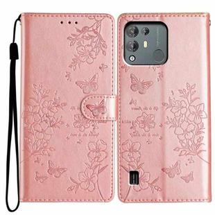 For Blackview A55 Pro Butterfly Love Flower Embossed Leather Phone Case(Rose Gold)