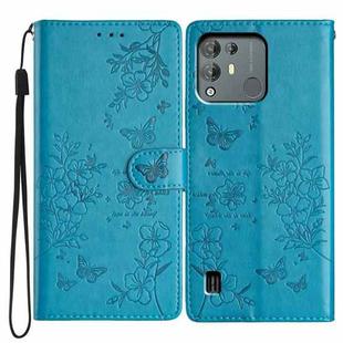 For Blackview A55 Pro Butterfly Love Flower Embossed Leather Phone Case(Blue)