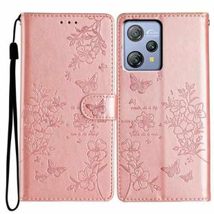 For Blackview A53 / A53 Pro Butterfly Love Flower Embossed Leather Phone Case(Rose Gold)