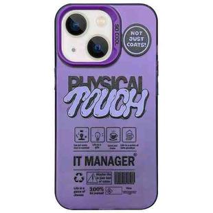 For iPhone 14 English Label Double-sided Frosted Phone Case(Purple)