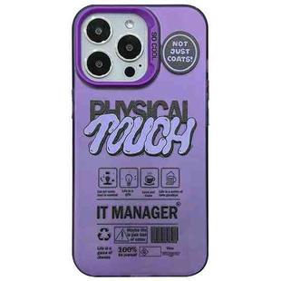 For iPhone 14 Pro English Label Double-sided Frosted Phone Case(Purple)