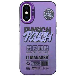 For iPhone XS / X English Label Double-sided Frosted Phone Case(Purple)