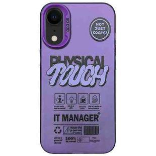 For iPhone XR English Label Double-sided Frosted Phone Case(Purple)