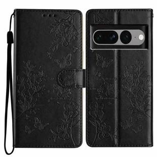 For Google Pixel 7 Pro 5G Butterfly Love Flower Embossed Leather Phone Case(Black)