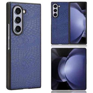 For Samsung Galaxy Z Fold6 Crocodile Texture Back Cover Phone Case(Blue)