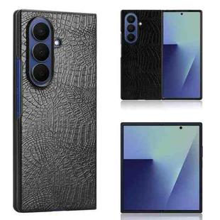 For Samsung Galaxy Z Fold7 5G Crocodile Texture Back Cover Phone Case(Black)