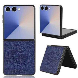 For Samsung Galaxy Z Flip7 5G Crocodile Texture Back Cover Phone Case(Blue)