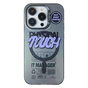 For iPhone 15 Pro Max English Label Double-sided Frosted Magsafe Phone Case(Black)