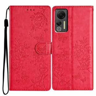 For Ulefone Note 14 Butterfly Love Flower Embossed Leather Phone Case(Red)