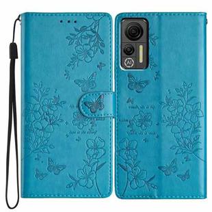 For Ulefone Note 14 Butterfly Love Flower Embossed Leather Phone Case(Blue)
