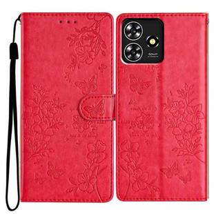 For ZTE Blade A73 4G Butterfly Love Flower Embossed Leather Phone Case(Red)