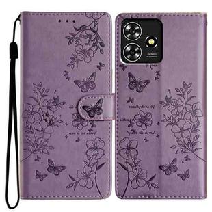 For ZTE Blade A73 4G Butterfly Love Flower Embossed Leather Phone Case(Purple)