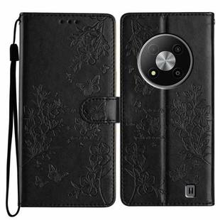 For ZTE Blade A73 5G Butterfly Love Flower Embossed Leather Phone Case(Black)