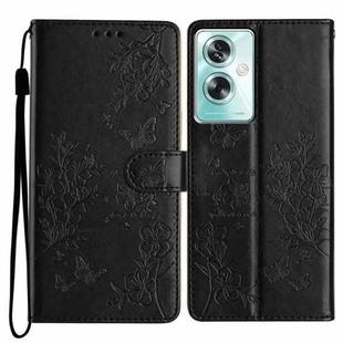 For OPPO A79 / A2 5G Butterfly Love Flower Embossed Leather Phone Case(Black)